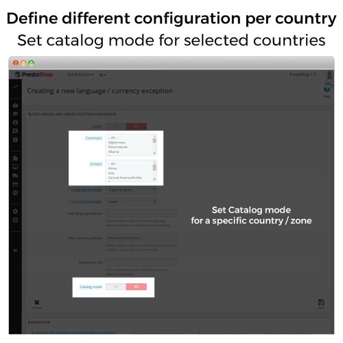 Module Changement auto Pays, Langue et Devise Géolocalisation pour PrestaShop
