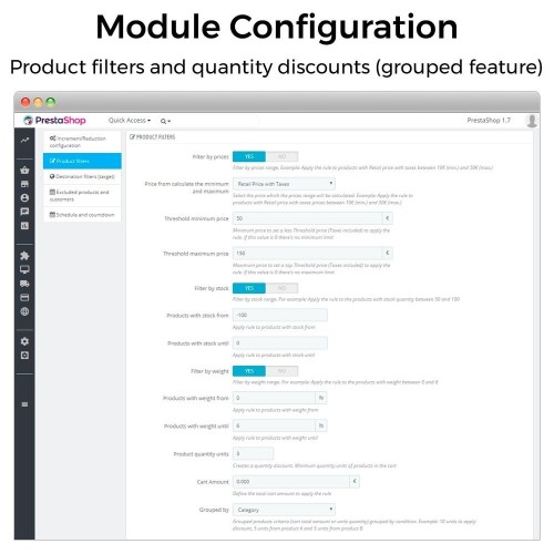 Module Augmentations de prix, remises et prix fixes pour PrestaShop