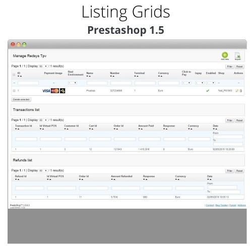 REDSYS ®* card payment (bizum ®*, clicktopay, refunds) module for PrestaShop