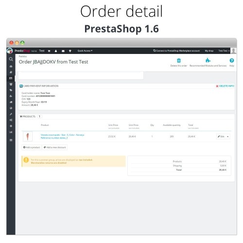 Module Paiement offline/manuel avec une carte de crédit/débit pour PrestaShop