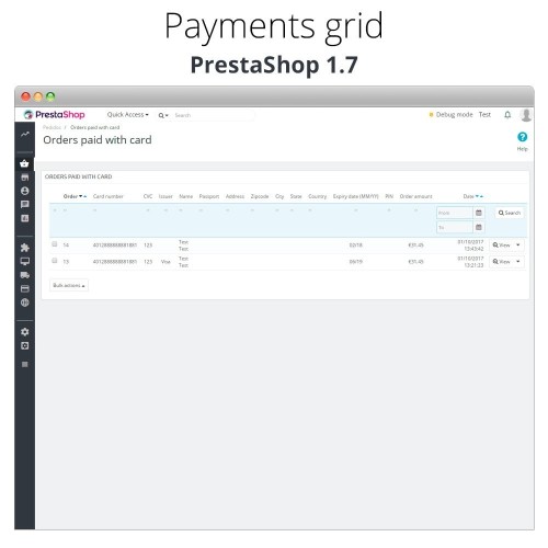 Módulo Pago offline/manual con tarjeta de crédito/débito para PrestaShop