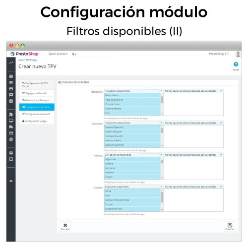Módulo REDSYS ®* Pago tarjeta (Bizum ®*, clicktopay, devoluciones) para PrestaShop