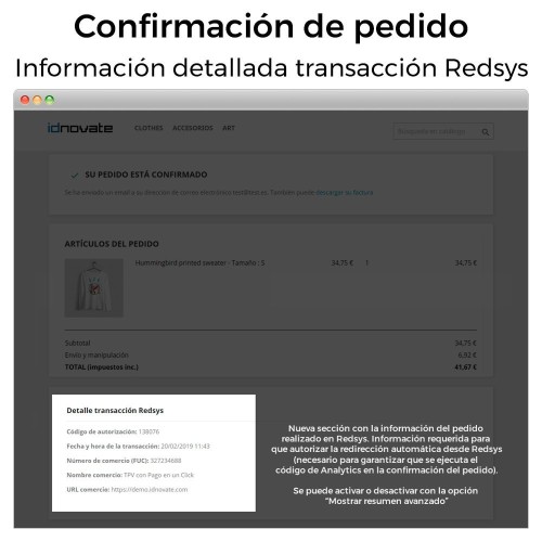 Módulo REDSYS ®* Pago tarjeta (Bizum ®*, clicktopay, devoluciones) para PrestaShop
