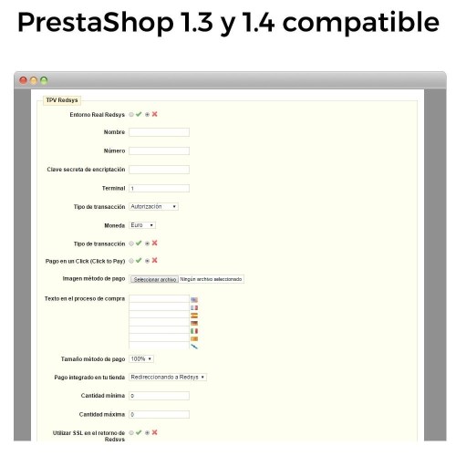 Módulo REDSYS ®* Pago tarjeta (Bizum ®*, clicktopay, devoluciones) para PrestaShop