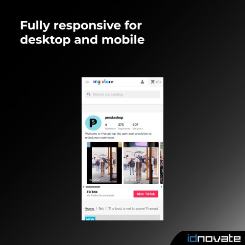 Module Affichez les vidéos TikTok sur votre boutique pour PrestaShop