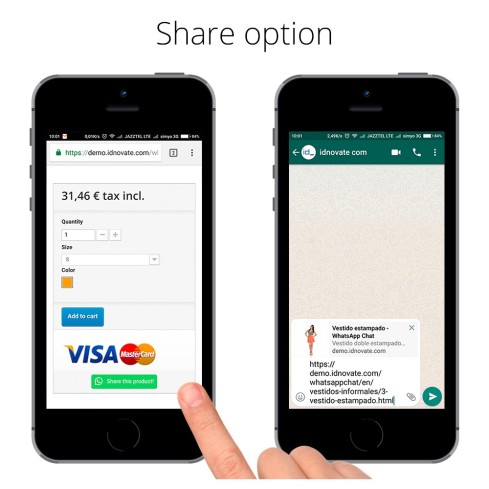 Module WhatsApp Chat and Share pour PrestaShop