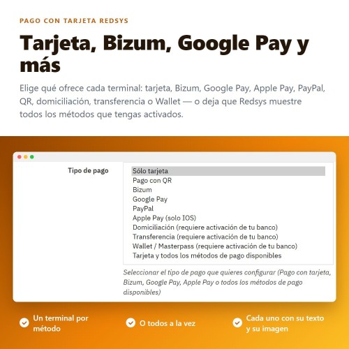 Módulo REDSYS ®* Pago tarjeta (Bizum ®*, clicktopay, devoluciones) para PrestaShop