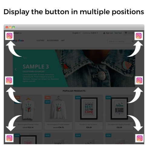Social Network Button - Increase Followers module for PrestaShop